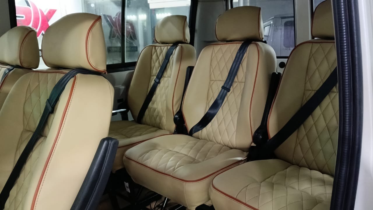 Individual passenger seats inside the van